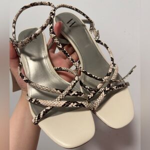 Worthington| Snake Print Block Heel Sandals